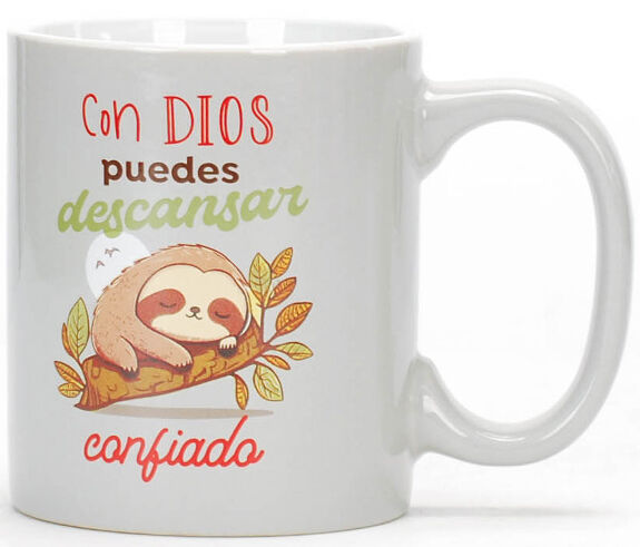 TAZA CON DIOS PUEDES DESCANSAR